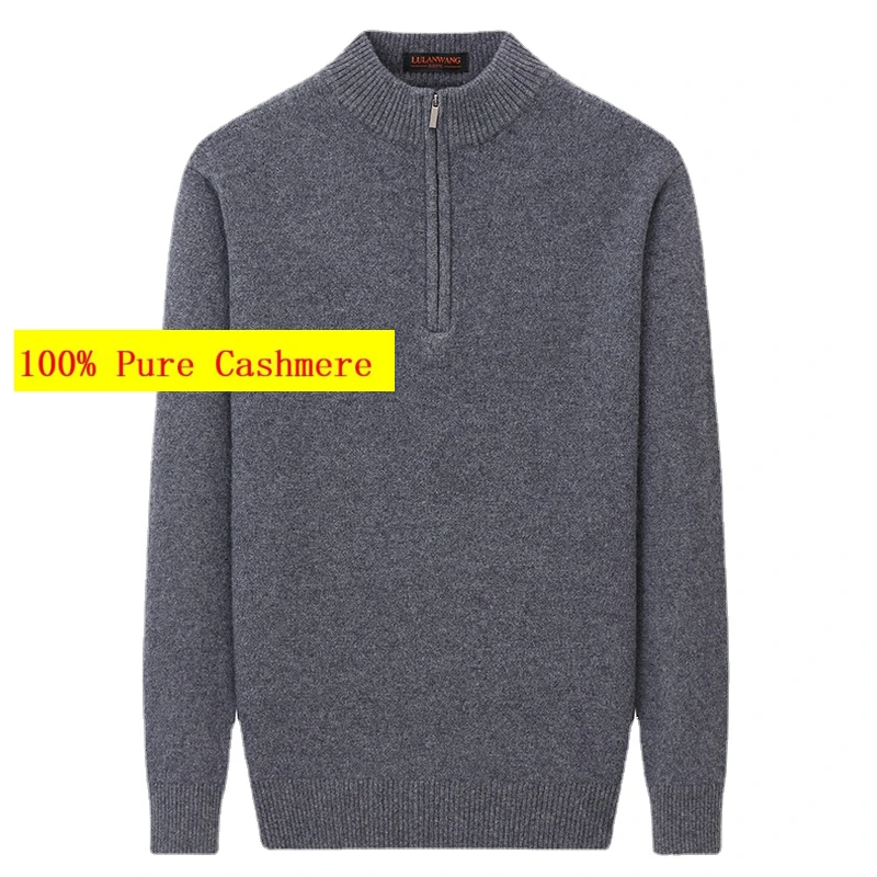 

New Arrival 100% Pure Cashmere Sweater for Men's Winter Thick Half High Collar Base Large Knitted Pullover Plus Size XS -4XL5XL