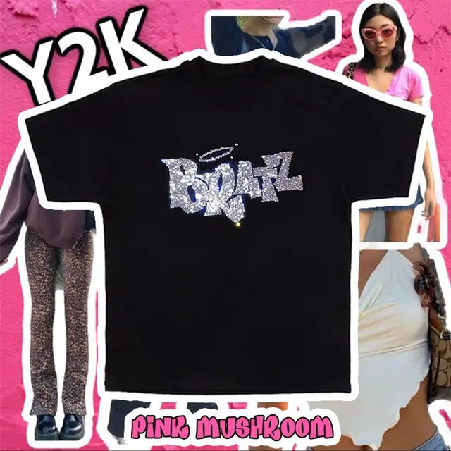 Camiseta Vintage Street Goth Camiseta Mujer Camiseta de manga corta Tops  Bratz Print Roupas huangjie unisex