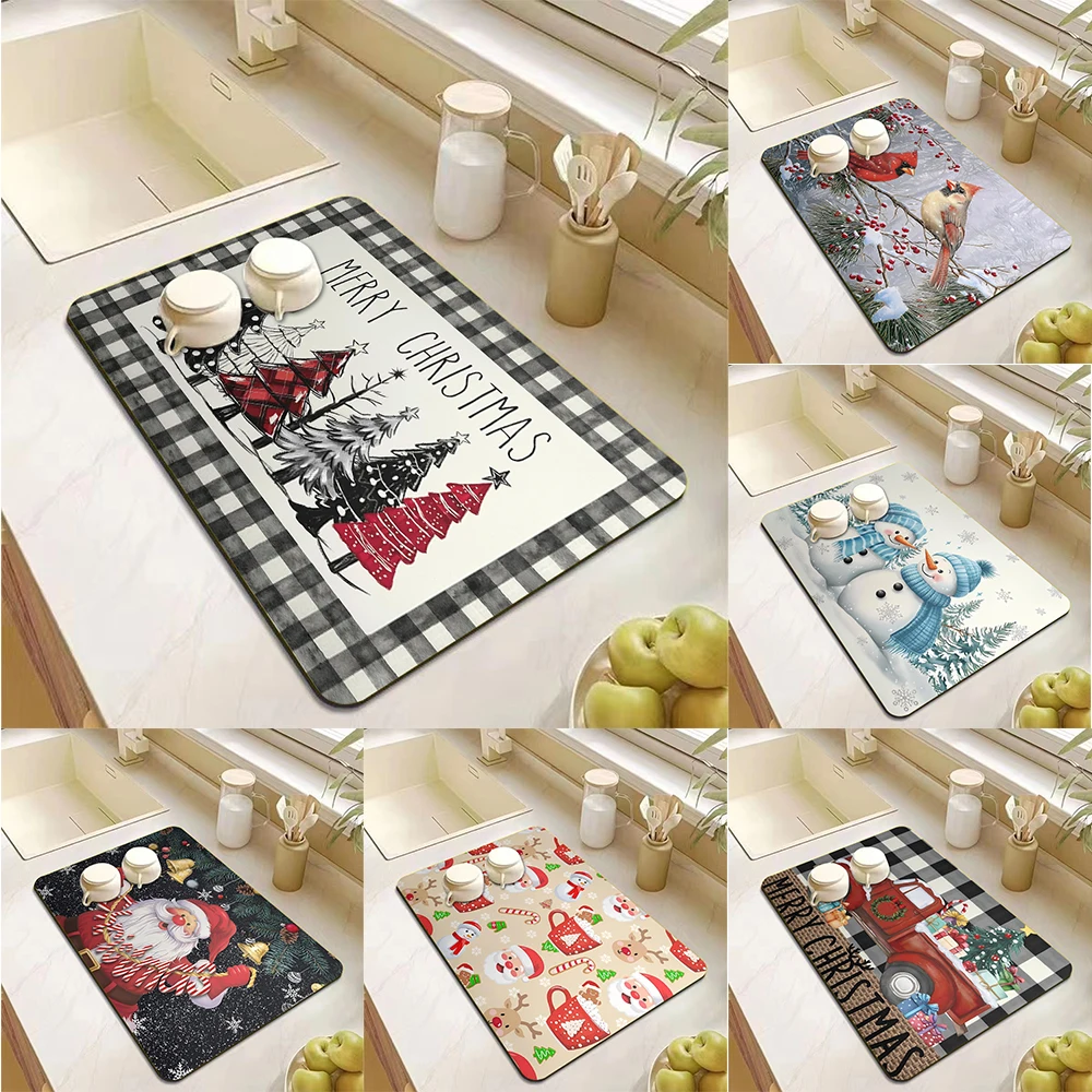 Christmas Absorbent Drying Mat 1