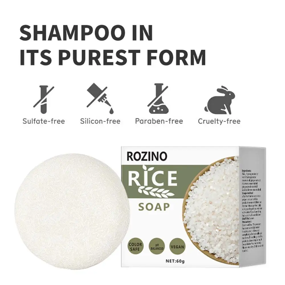 

Effective Rice Shampoo Soap Moisturizing Softening Haircare Restore Repair Hair Promoting Growth Damaged Nourishing Luster J7T6