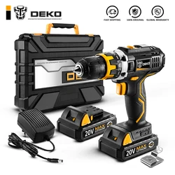 DEKO GCD20DU2 20V MAX Cordless Drill  Lithium-Ion Battery Electric Screwdriver Mini Power Driver Variable Speed with LED Light