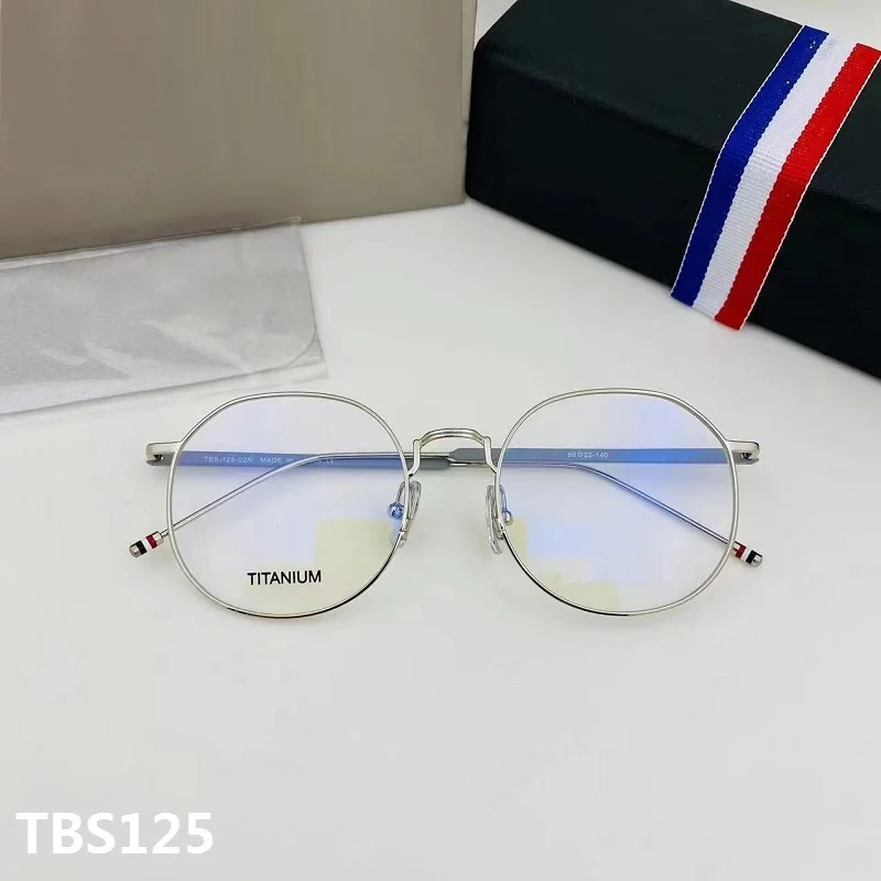

Thom Brand Round Titanium Alloy Anti Blue Glasses Frames Men Women TBS125 Eyeglasses Myopia Reading Eyewear Oculos High Quality
