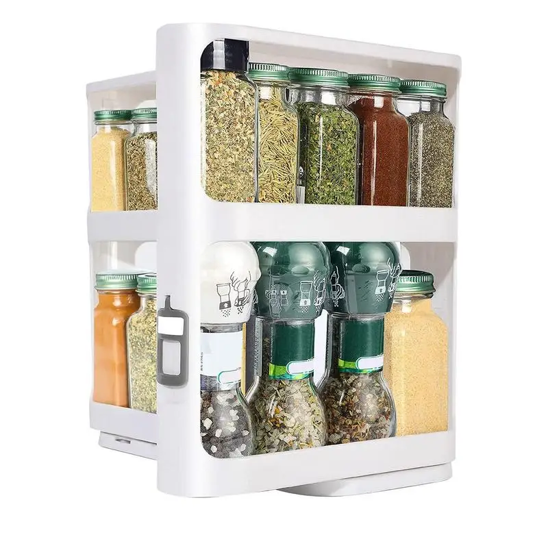Pull Rotate Spice Rack Organizer 28x13x27 CM Storage Shelf Cabinet Caddy For Spices Kitchen Cabinet Storage Solution AliExpress