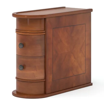 Rounded End Table with Drawer 5
