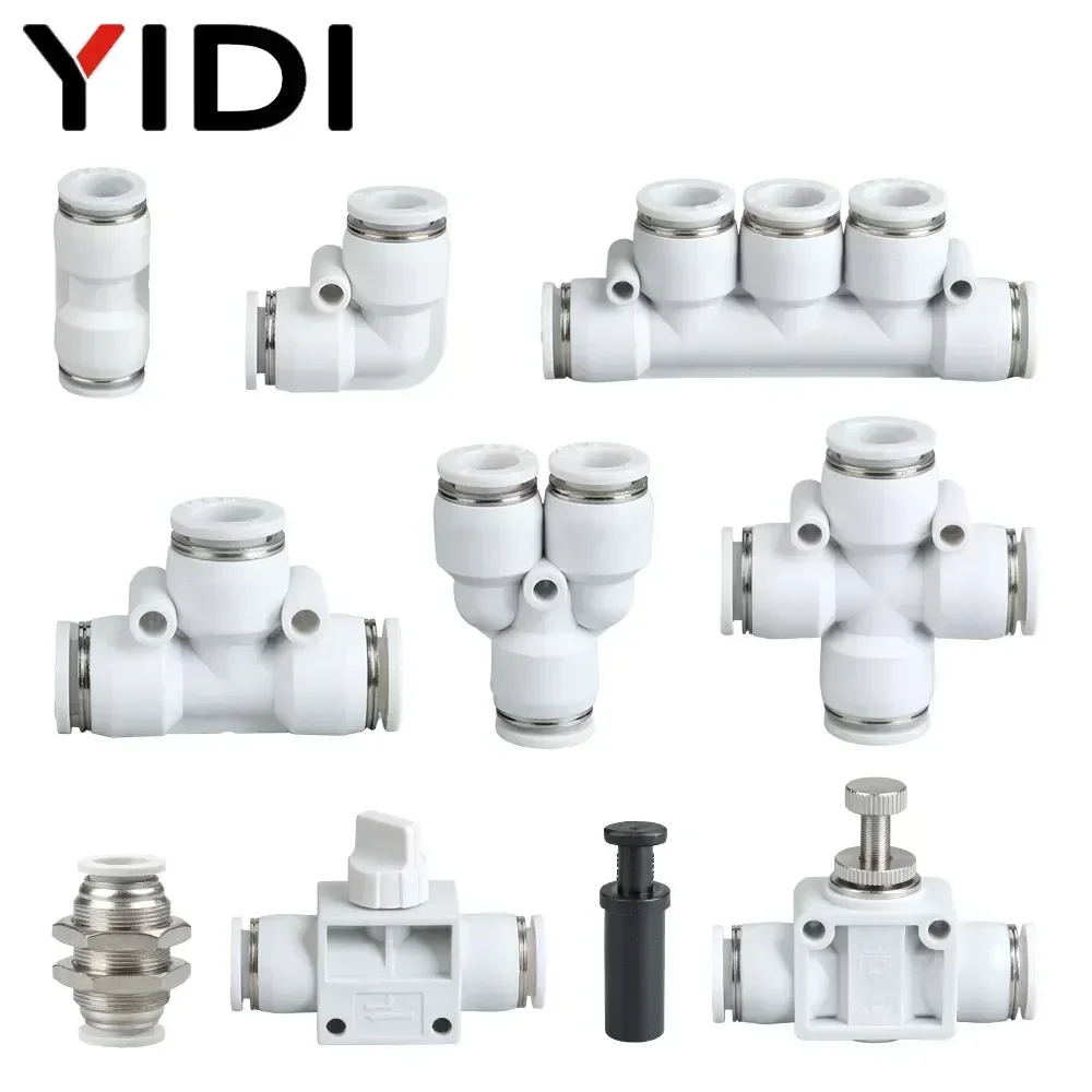 10ชิ้นข้อต่อลมคอมเพรสเซอร์แอร์ชุดข้อต่อท่อสายปั๊มข้อต่อท่ออะแดปเตอร์เชื่อมต่อด่วน8มม. 6มม. 4มม. 12มม. 1