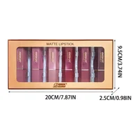 6 Colors Gold Bar Tube Lipstick Matte Texture Pearlescent Glitter Velvet Lipstick Valentine's Day Gift 6PCS 6