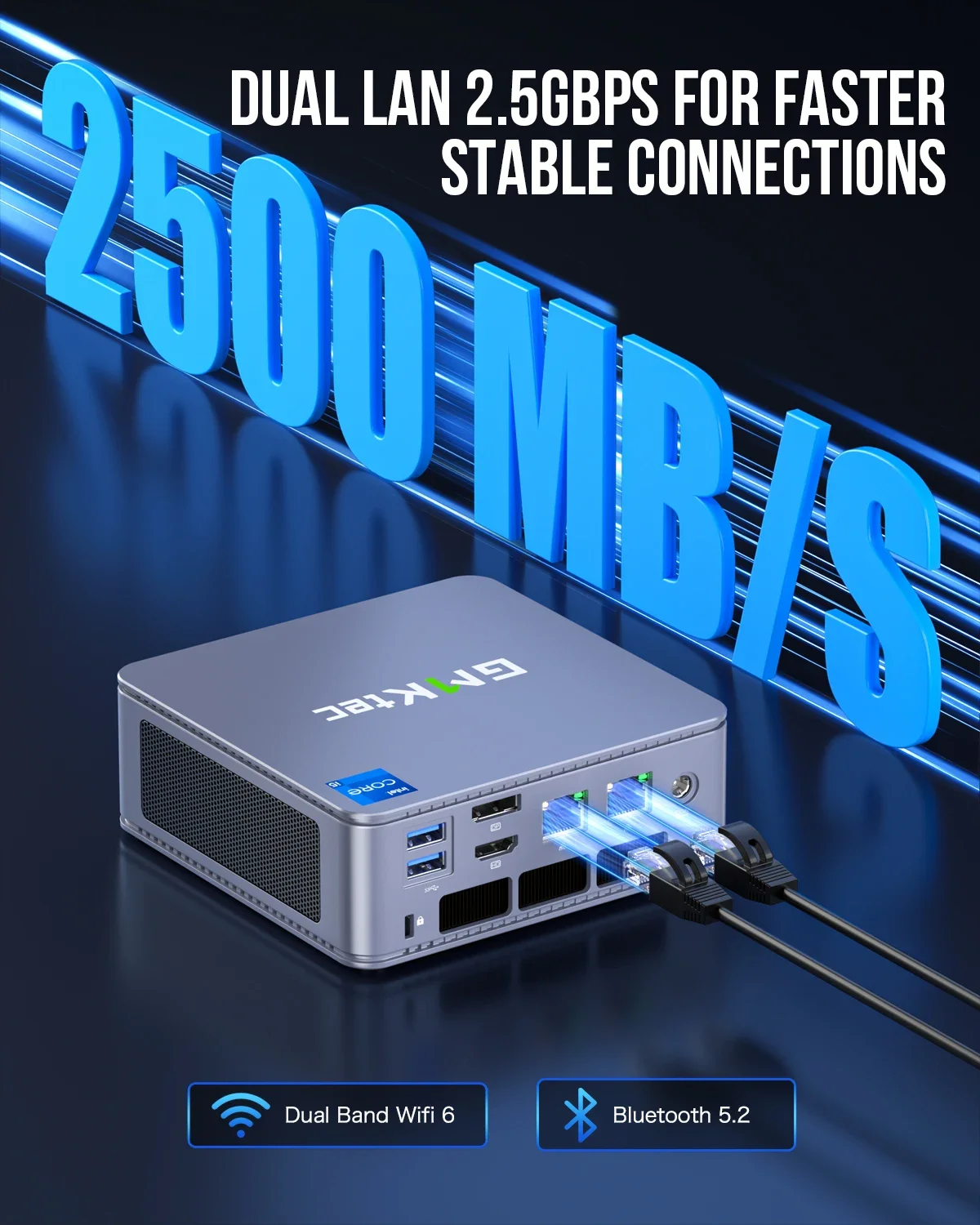Gmktec-Mini PC Gaming Computer,k7,13コアi5, 13500h,wifi 6