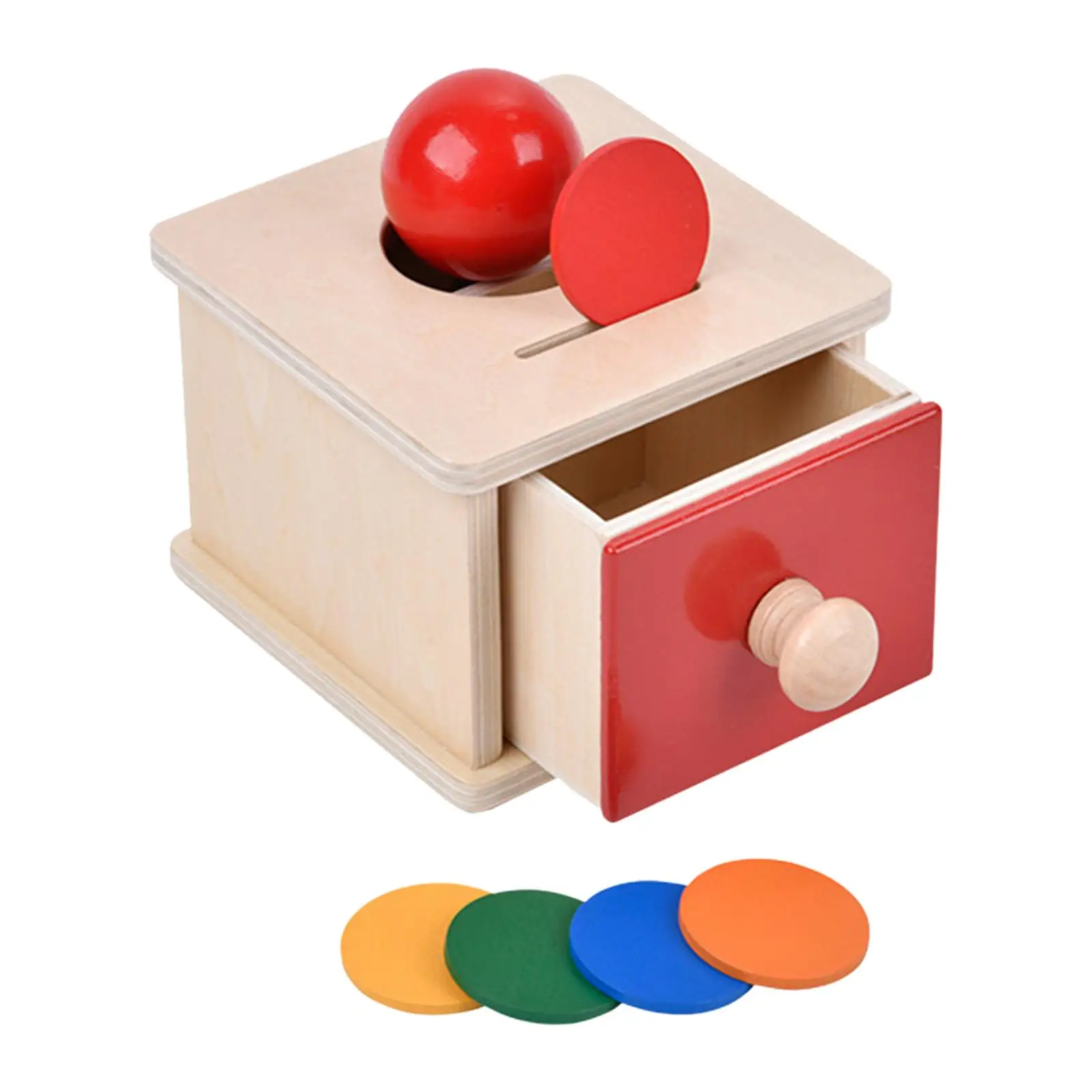 

Wooden Developmental Ball Drop Toy Materials Object Permanence Box Souvenir