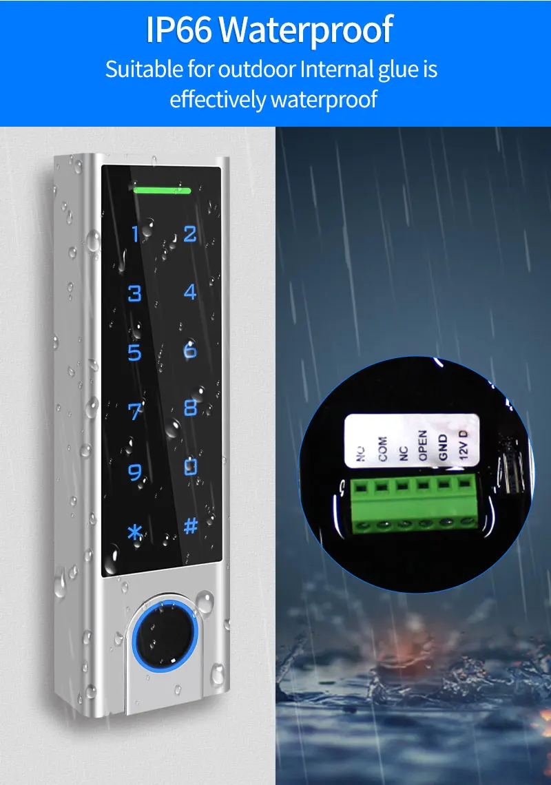 Zine-Alloy Smart Phone TTLOCK APP Bluetooth Door Access Control Keypad Waterproo