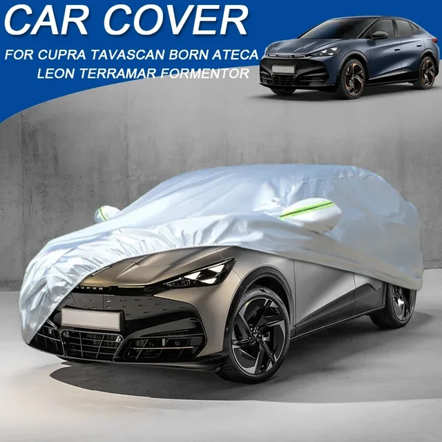 210T Polyester Waterproof For CUPRA ATECA BORN FORMENTOR LEON SPORTSTOURER TAVANSCAN TERRAMAR Car Cover Auto Dustproof Anti-UV 5
