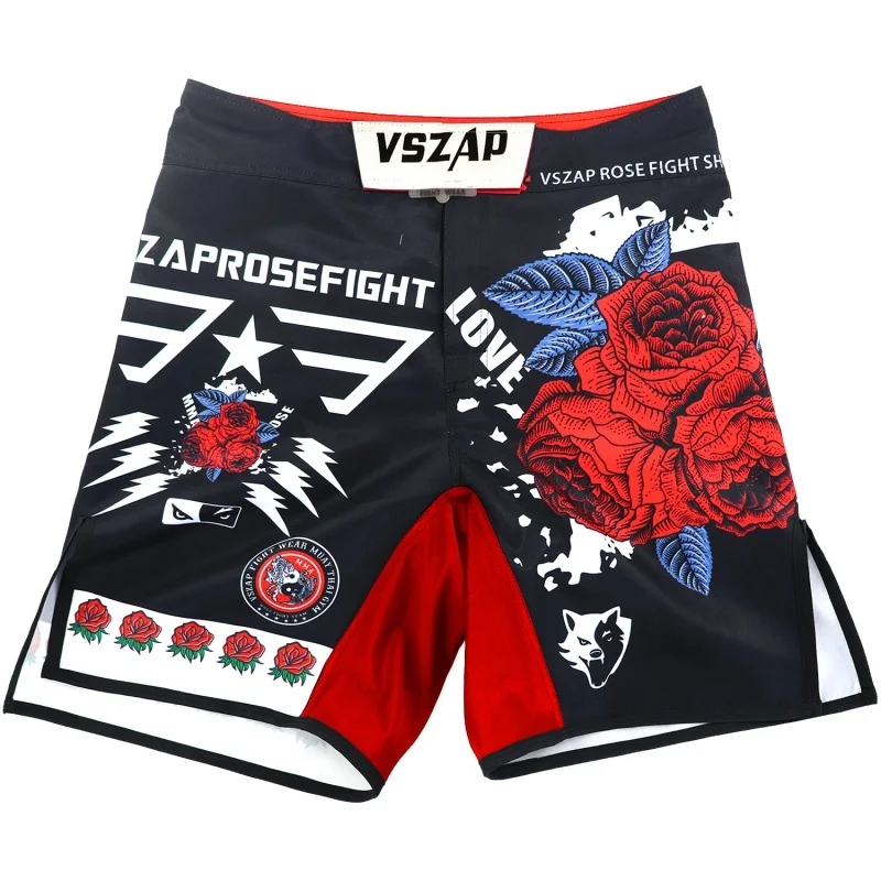 Vszap Rose Wolf Shorts Fighting MMA Fitness Sports Muay Thai Muscle Training Jiu Jitsu Sanda Fight Running