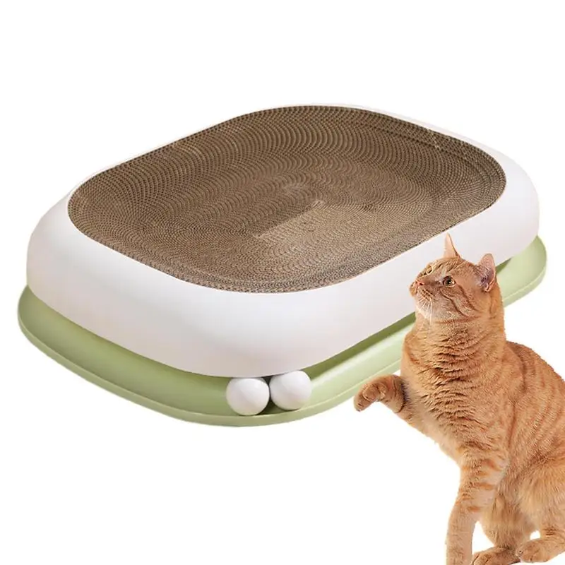 

Cat Scratching Pad Corrugated Scratcher Cardboard Bed Couch Double Layer & Ball Cat Scratcher Recycle Corrugated Paper Pad