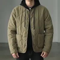 Amekaji Cotton Jacket Men Retro Solid Color Thermal Coat Autumn Winter Quilting Thickened Liner Casual Loose Crewneck Homme Tops 2