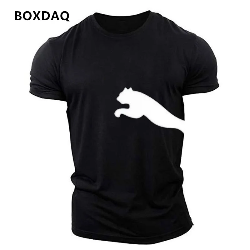 

Men's Leopard Fashion T-Shirts Summer Short Sleeve 3D Animal Print Gym Sports Male Tees 6XL Plus Size Loose O-Neck Casual Tops