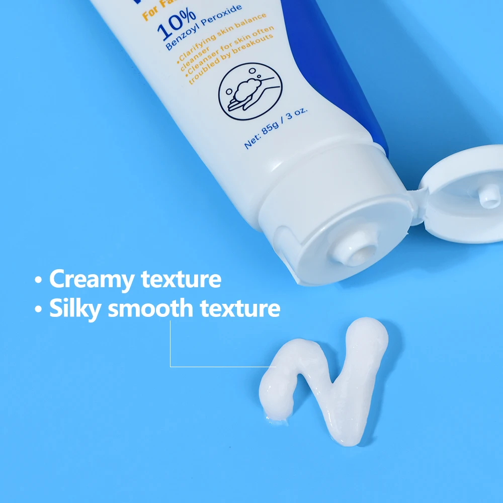 Acne Foaming Wash Benzoyl Peroxide 10% Maximum Antimicrobia Oil-Control Reduces Redness Deep Cleaning for Face & Body Skincare 5