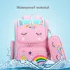 Cartoon Unicorn School Bags Wheeled Backpack for girls Trolley Bag with Wheels Student Kids Rolling Backpack Trolley Bag 3
