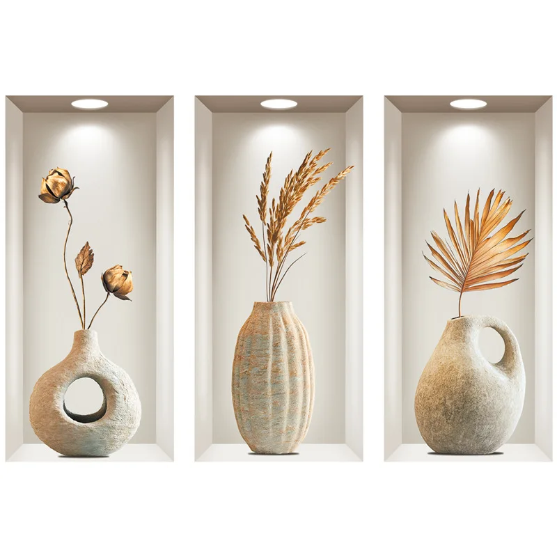 מדבקות קיר בגימור מאט עם דוגמת פרחים, מדבקות פוליוויניל כלוריד עצמיות ניתנות לשימוש חוזר, אובלי