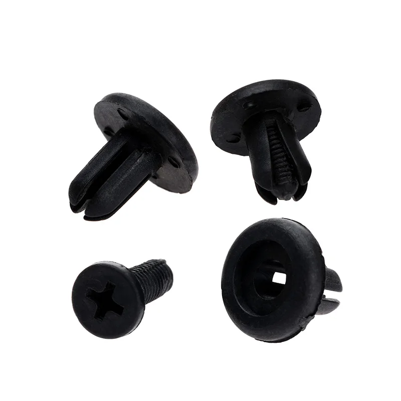 50 Pcs Plastic Rivets Fastener Fender Bumper Push Black 7mm Pin Clips For Honda For Chevrolet