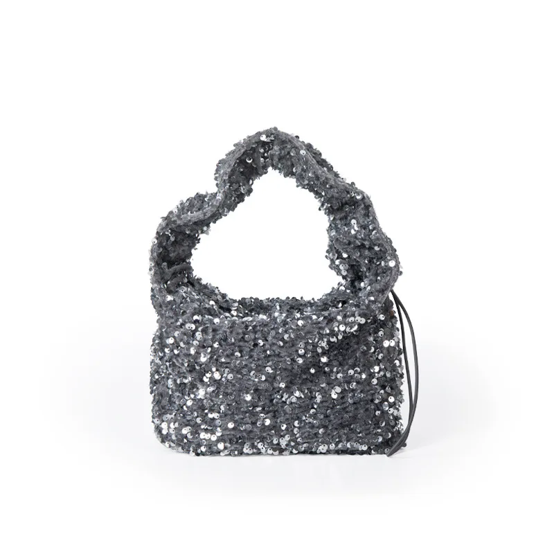 thumbnail image 1 of Bolsos de mano de lentejuelas de moda para mujer, bolsos de mano y monederos de diseñador de lujo ligeros con cordón para damas, bolsos de noche de calidad para fiestas para niñas, pequeños, 1 of 4