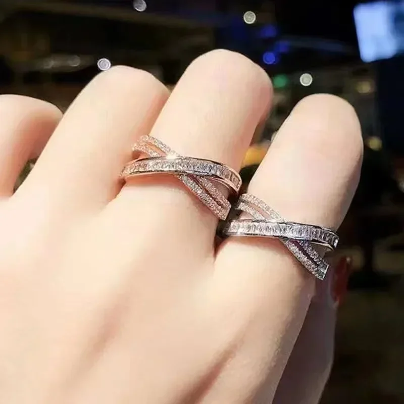 Wedding Rings Womens Ring Jewelry Rings Ring Jewelry Cubic Zircon Ring Cross Rings Cross Jewelry Cross Zircon Rings For Women Gold Color Adjustable Stainless Steel