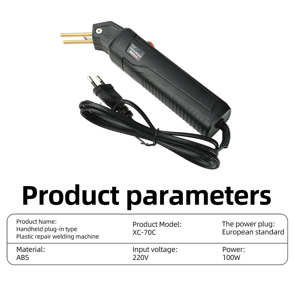 AC 220V XC-70C 100W 휴대용 플러그인 플라스틱 수리 용접기(유럽 표준에 따른 200PCS 용접 핀 포함)