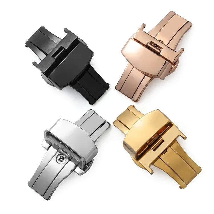 Sleek Stainless Steel Butterfly Deployment Buckle