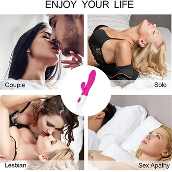 G Spot Dildo Rabbit Vibrator for Women Dual Vibration Silicone Waterproof Female Vagina Clitoris Massager Sex Toys For Women 4
