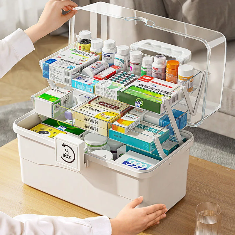 Home Medicine Box Large Capacity Medicine Storage Multi Layer Classification Home Medicine Box Portable First Aid Medical Kit