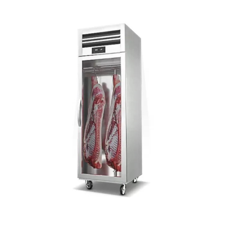 Commercial Vertical Meat Display Cabinet Hanging Design with Refrigeration Equipment Safe Fresh Meat Freezer Souring Display - Image 4