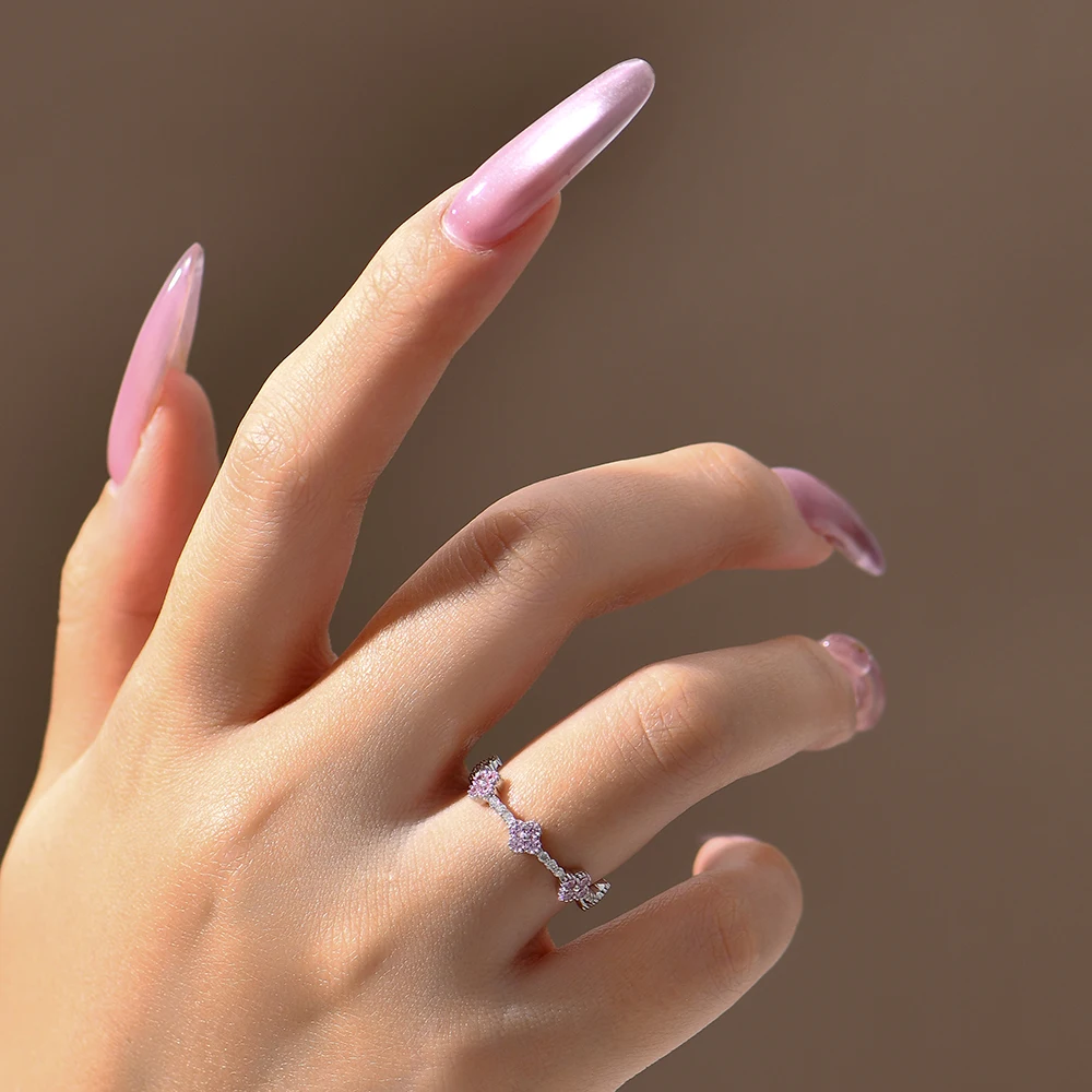 CHARMING Elegant DVVS1 Moissanite Rings 925 Sterling Silver 18K Gold Plated For Women Eternity Rings Wedding Fine Jewelry Gifts - Image 5