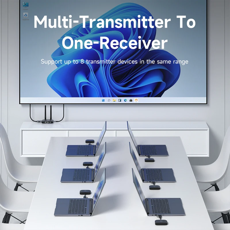 Hagibis Wireless HDMI-compatible Transmitter and Receiver Kit Type-C USB Dual Plug Extender TV Dongle for HD Display Projector