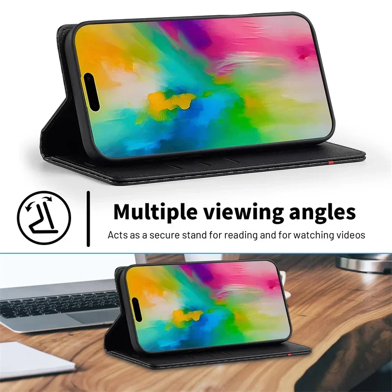 Carbon Fiber Magnetic Flip Case | Soft Leather