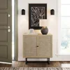 Kova Accent Sideboard Storage Cabinet in Light Wood and Rattan with Metal Frame, Adjustable Shelves and Cane Doors, for Hallway 4