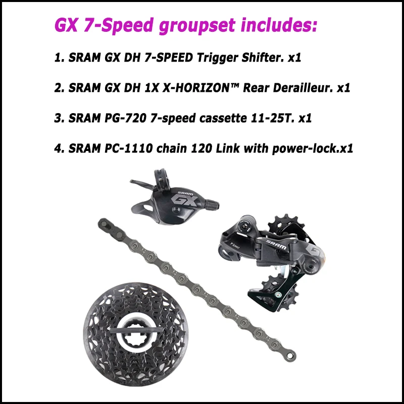 SRAM GX DH triggerシフター 7s Sram SHIFTER GX DH TRIGGER 7-SPEED REAR WITH DISCRETE CLAMP