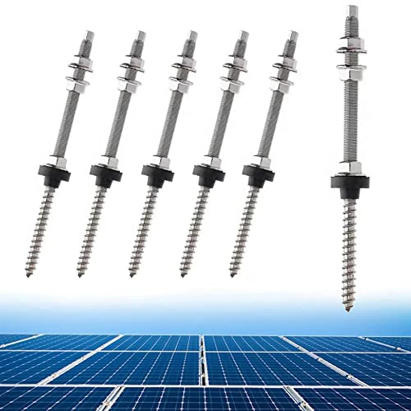 

6 PCS Stainless Steel Anti Corrosion Photovoltaic Mounting Screw Dowel Screw M10 X 200Mm