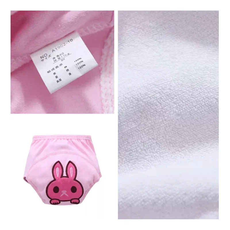 4Pcs Size 100 Baby Training Pants Cotton Reusable Baby Diapers Cloth Nappies Washable Diapers Bamboo Learning Pants 12--16kg