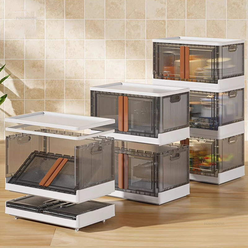Simple Plastic Kitchen Cabinets Multi-layer Storage Cabinet with Door Multi-functional Pot Storage Cabinet Kitchen Furniture