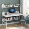 Computer Desk with Hutch, 47 inches Home Office Desk with Space Saving Design with Bookshelf for Small Spaces, Dark Walnut 1
