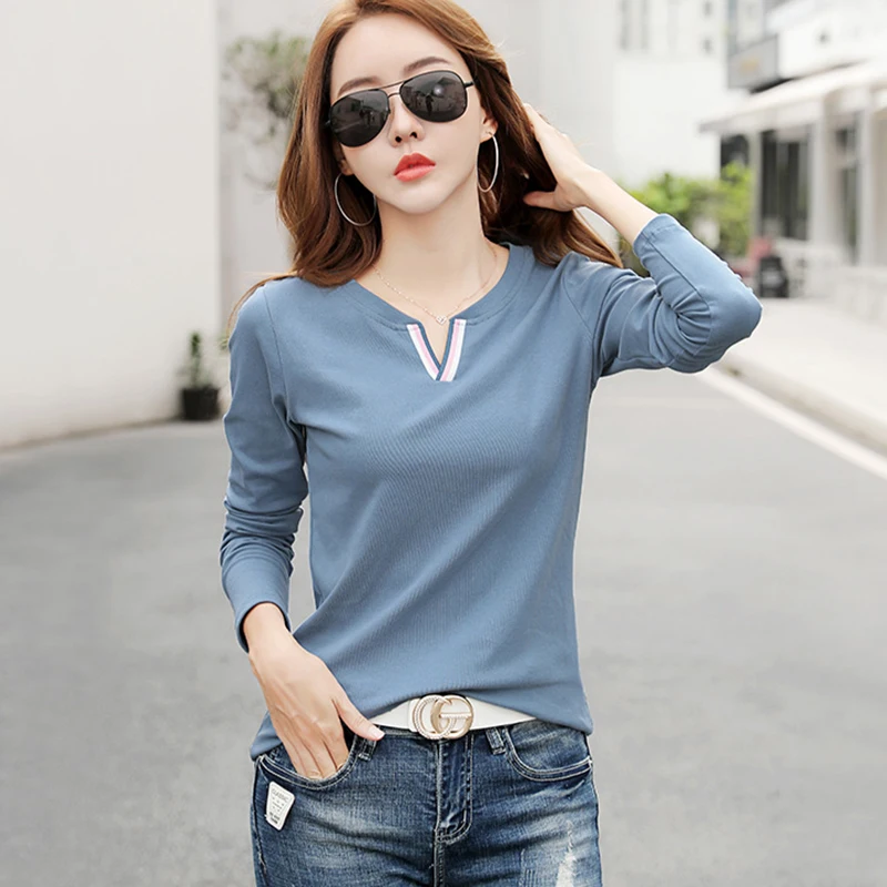 Shintimes Hit The Color V Neck T Shirt 