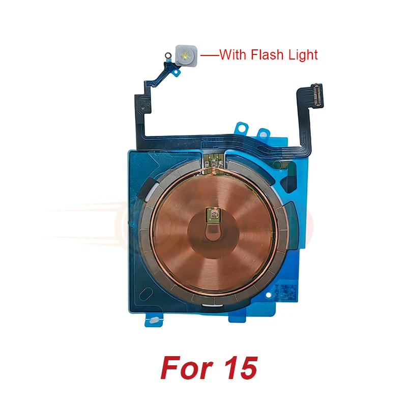 Universal Wireless Charging Coil Sticker with Flashlight and Flex Cable - Enhanced Charger Repair Accessory