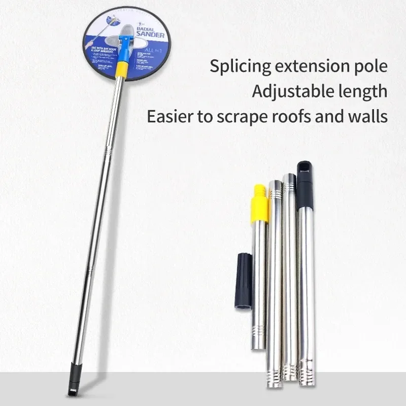 9 Inch Drywall Sander Extension Pole Wall Cleaning and Polishing 360 Circular Radial Sander Dry Wall & Painting