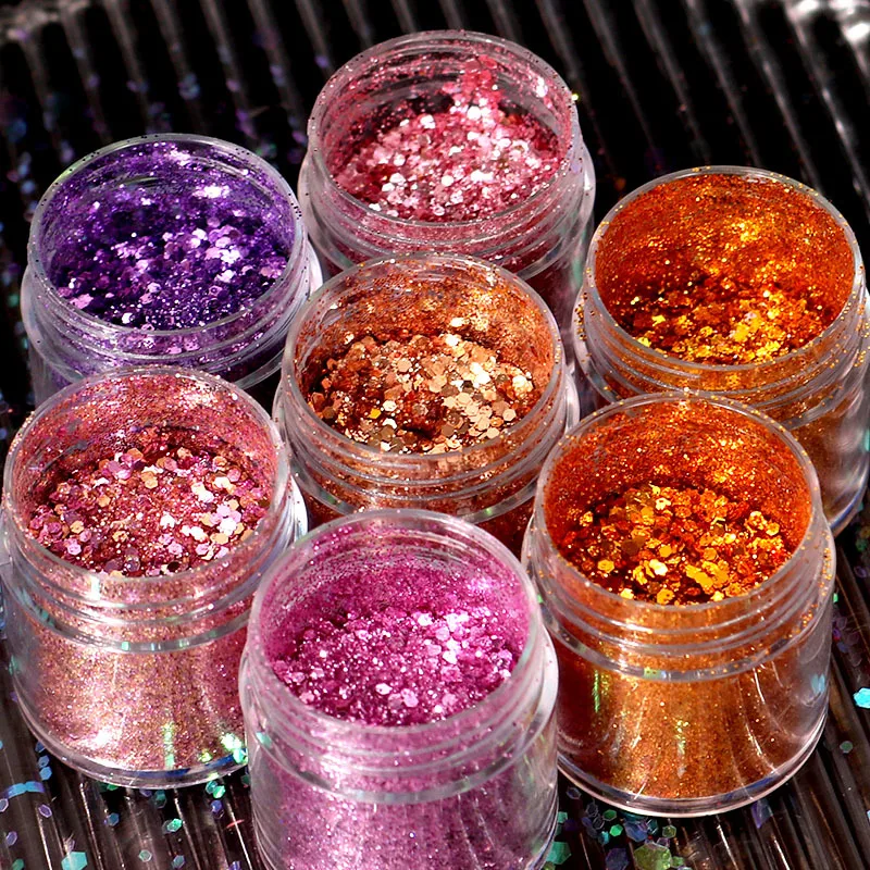 Gradiente Cor Glitter em pó Resina Epóxi Cola de Cristal Enchimento de Molde de Silicone uv Conjunto de Lantejoulas Combinação Faça Você Mesmo Cristal Artesanato Fazendo