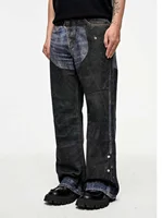 Digital Three-dimensional Printing Washed Straight Jeans Distressed Y2k Men’s Jeans 2