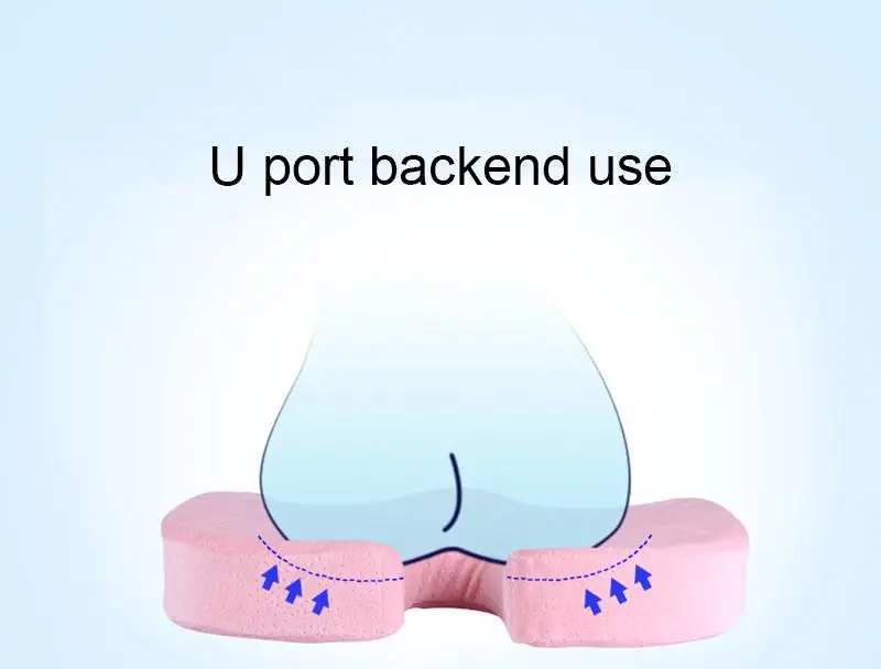 Travel Breathable Seat Cushion Coccyx Orthopedic Memory Foam Seat Massage Chair Cushion Pad Car Gel Sponge U-Shape Seat Cushion