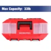 WORKPRO 16" Plastic Tool Box with Tray Waterproof Double Layer Tool Box Storage Multifunction Organizers Case with Handle 5