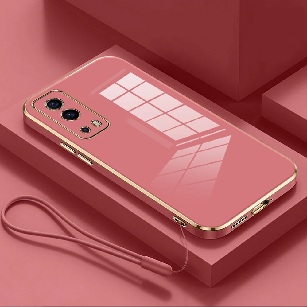 Luxury Square Plating ShockProof Silicone Phone Case - Stylish Back Cover