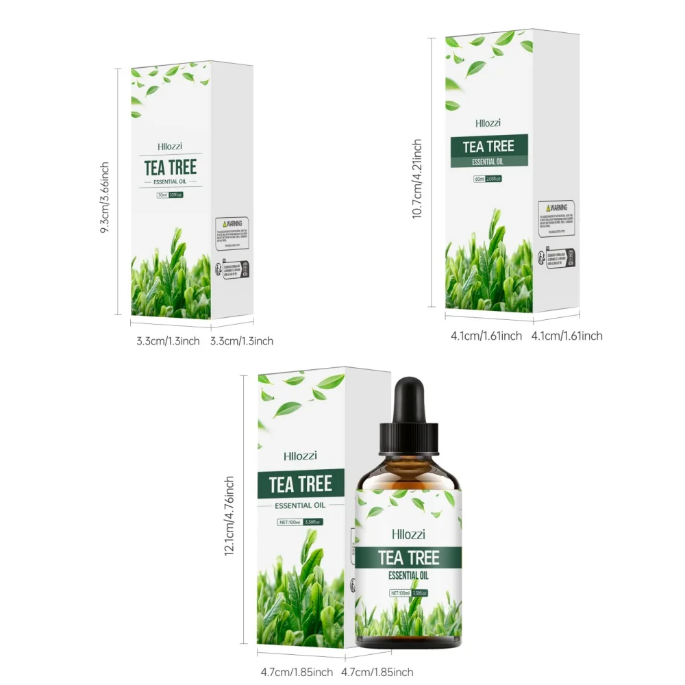 30 ml/60 ml/100 ml pianta 100% puro albero del tè olio essenziale per la cura del corpo fragranza leggera duratura adatta per viso, pelle e corpo