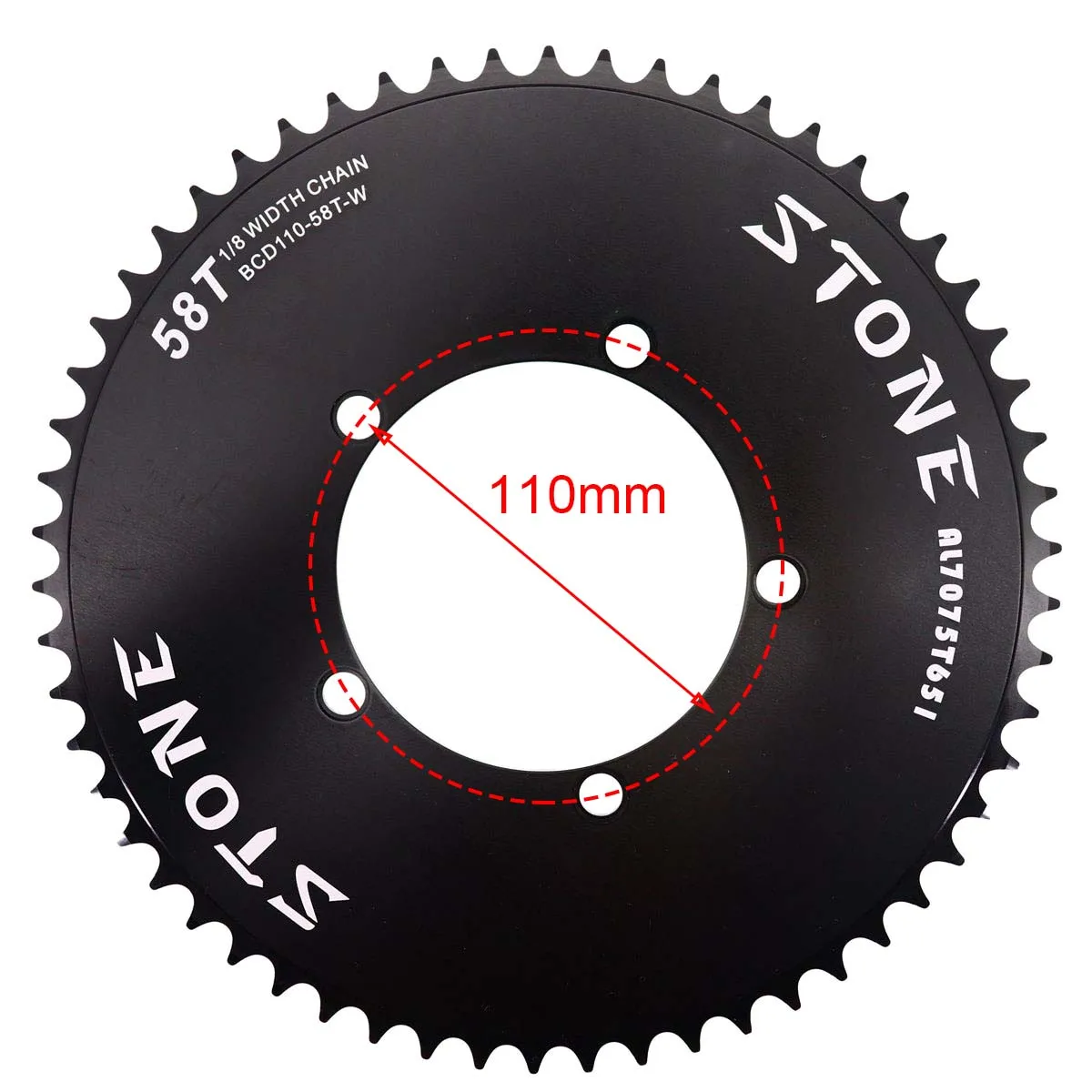 Stone 110 BCD Round Chainring Aero Fixed Gear Track Bike