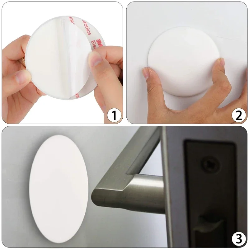 Door No Drill Door Stopper Silicone Handle Home Improvement Cushion Self-adhesive Silent Mat Shockproof Protective Decoration