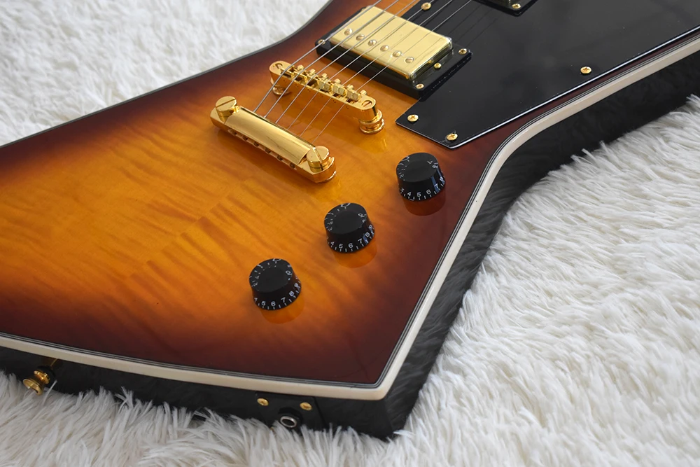 6-string electric guitar single-wrapped body with tiger pattern color matching neck can be customized Electric Guitar Electric Guitar Kit